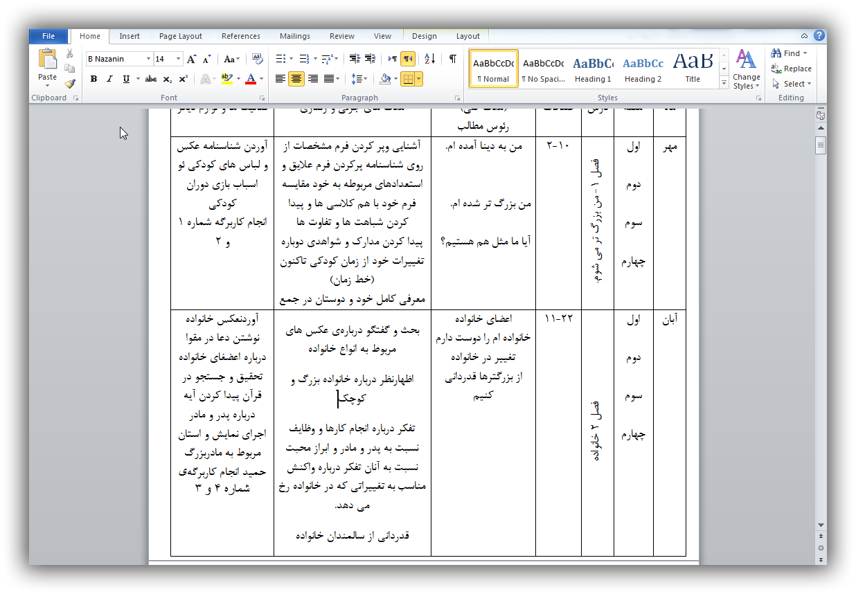 طرح درس سالانه تمام دروس پایه سوم ابتدایی