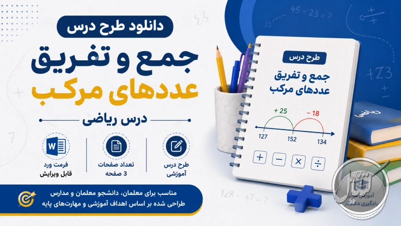 طرح درس جمع و تفریق عددهای مرکب درس ریاضی