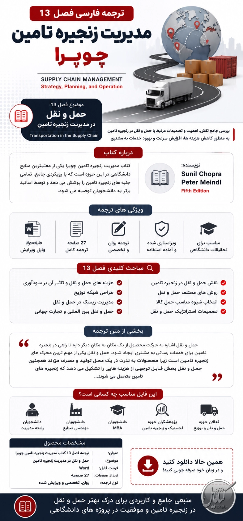 اینفوگرافی ترجمه فصل 13 کتاب مدیریت زنجیره تامین چوپرا