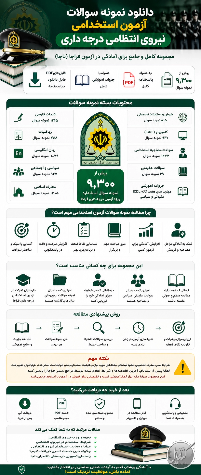 نمونه سوالات آزمون استخدامی نیروی انتظامی
